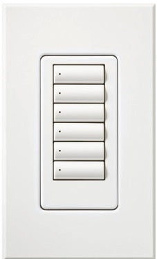 Lutron HQWA-W6BI-IV HomeWorks QS Wired seeTouch Architectural 6-Button Keypad, Insert Style, Matte Finish, in Ivory