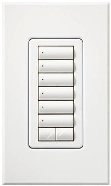 Lutron HQWA-W6BRLI-GR HomeWorks QS Wired seeTouch Architectural 6-Button with Raise/Lower Keypad, Insert Style, Matte Finish, in Gray