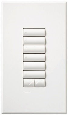 Lutron HQWA-W6BRLN-TP HomeWorks QS Wired seeTouch Architectural 6-Button with Raise/Lower Keypad, Non Insert Style, Matte Finish, in Taupe