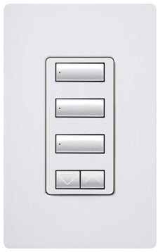 Lutron HQWD-W3BSRL-PL HomeWorks QS Wired seeTouch Designer 3-Button with Raise/Lower Keypad, in Plum