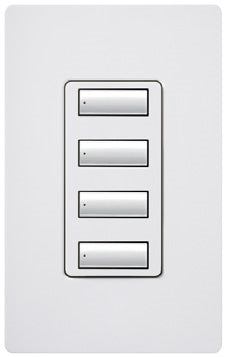 Lutron HQWD-W4BS-PD HomeWorks QS Wired seeTouch Designer 4-Button Keypad, in Palladium