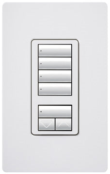 Lutron HQWD-W4S-PD HomeWorks QS Wired seeTouch Designer 4-Scene with Raise/Lower Keypad, in Palladium