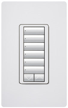 Lutron HQWD-W6BRL-LS HomeWorks QS Wired seeTouch Designer 6-Button with Raise/Lower Keypad, in Limestone