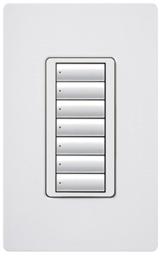 Lutron HQWD-W7B-MS HomeWorks QS Wired seeTouch Designer 7-Button Keypad, in Mocha Stone