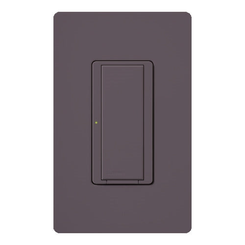 Lutron HWD-8ANS-PL HomeWorks QS Wired Maestro 8A Lighting or 5.8A Motor Single Pole / 3 Way / Multi Location Neutral Electronic Switch, in Plum