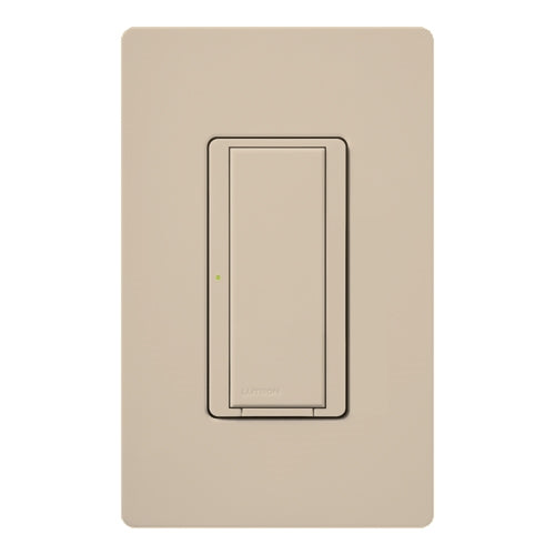 Lutron HWD-8ANS-TP HomeWorks QS Wired Maestro 8A Lighting or 5.8A Motor Single Pole / 3 Way / Multi Location Neutral Electronic Switch, in Taupe