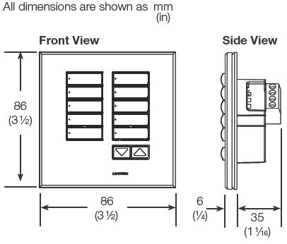 Lutron HWIS-8BRL-I-BC HomeWorks QS Wired International seeTouch 8-Button/Faceplate Kit with Raise/Lower, Insert Style, Matte Finish, Bright Chrome