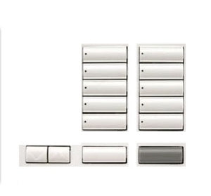 Lutron LBK-T10RL-WH-E HomeWorks RF Large Button Tabletop 10-button with Raise/Lower, Engraved, Button Kit only in White