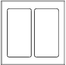 Lutron LFGP-S2-GWH Pico Glass Wallplate Double in Green Glass with White Paint