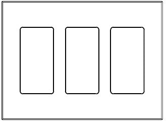 Lutron LFGR-3-CWH Designer Glass Wallplate 3 Gang in Clear Glass with White Paint
