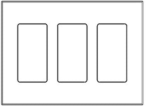 Lutron LFGR-3-GWH Designer Glass Wallplate 3 Gang in Green Glass with White Paint