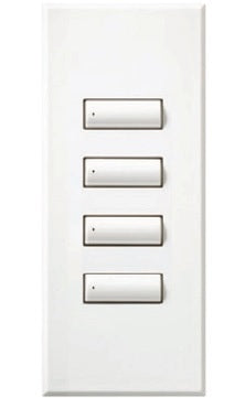 Lutron LFS-W4BS-SN HomeWorks QS Wired seeTouch Signature 4-Button Faceplate Kit, Architectural Metal Finish (Faceplate Only), in Satin Nickel