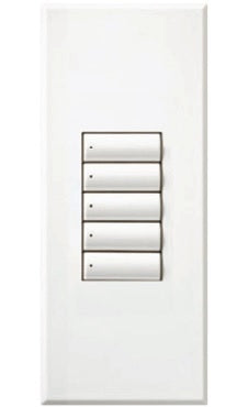 Lutron LFS-W5B-BC HomeWorks QS Wired seeTouch Signature 5-Button Faceplate Kit, Architectural Metal Finish (Faceplate Only), in Bright Chrome