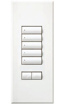 Lutron LFS-W5BRL-SC HomeWorks QS Wired seeTouch Signature 5-Button, Raise/Lower Faceplate Kit, Architectural Metal Finish (Faceplate Only), in Satin Chrome