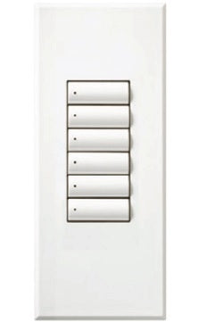 Lutron LFS-W6B-WH HomeWorks QS Wired seeTouch Signature 6-Button Faceplate Kit, Architectural Matte Finish (Metal), in White