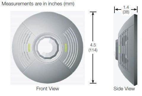 Lutron LOS-CDT-1000R-WH Dual Technology Ceiling Mount Sensor with Ultrasonic and Passive Infrared Sensors, Photo Cell and Contact, 1000 sq ft Coverage and 180 deg Field of View