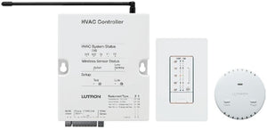 Lutron LR-HVAC-PKG-WH Temperature Control Package with seeTemp, includes one wireless temperature sensor, one HVAC controller and one Fahrenheit seeTemp wall control