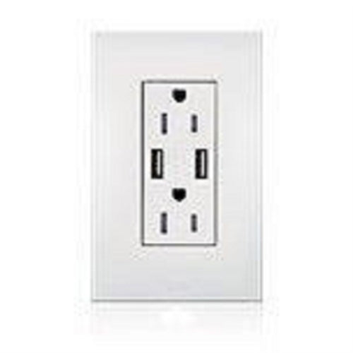 Lutron LTR-F15-UBTR-SI New Architectural 15A Tamper Resistant USB Receptacle, Wallplate Included, in Sienna