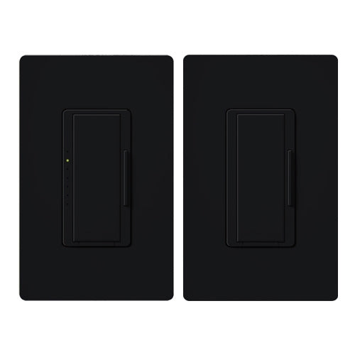 Lutron MACL-153M-RHW-BL Maestro Dimming Package 600W Incandescent, 150W CFL or LED Single Pole / 3-Way Dimmer and Companion Dimmer in Black