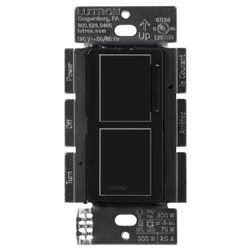 Lutron MACL-L3S25-BL Maestro Dual LED+ Dimmer and Switch 300-Watt Single Location Dimmer & 2.5A Switch in Black