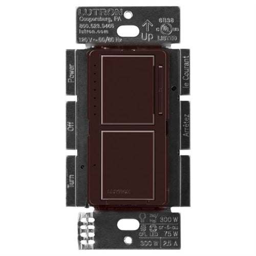 Lutron MACL-L3S25-BR Maestro Dual LED+ Dimmer and Switch 300-Watt Single Location Dimmer & 2.5A Switch in Brown