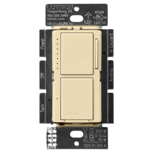 Lutron MACL-L3S25-IV Maestro Dual LED+ Dimmer and Switch 300-Watt Single Location Dimmer & 2.5A Switch in Ivory