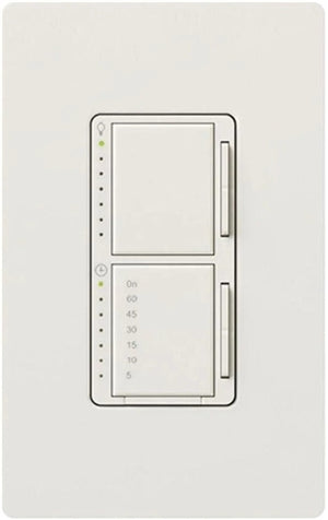 Lutron MACL-L3T251-MI Satin 300W & 2.5A LED/Incandescent/Halogen Single Location Dimmer & Timer in Mist