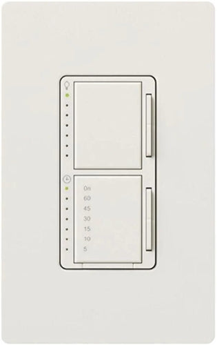 Lutron MACL-L3T251-SW Maestro Satin 300W & 2.5A LED/Incandescent/Halogen Single Location Dimmer & Timer in Snow