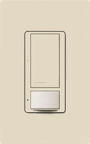 Lutron Vive MRF2S-8SSV-LA Wallbox Vacancy Single-Pole/Multi-Location Sensor Switch in Light Almond