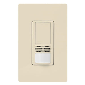 Lutron MS-B102-V-LA Maestro Dual Technology Ultrasonic and Passive Infrared Vacancy Sensor Switch for Single Circuit, Neutral Wire Required, in Light Almond 