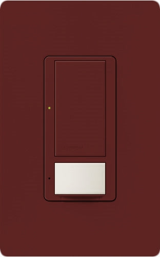 Lutron MS-OPS6M2U-DV-MR Maestro Switch with Occupancy Sensor Dual Voltage 120V-277V / 6A Multi Location, Neutral or Ground Wire, in Merlot