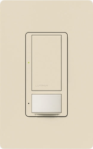 Lutron MS-VPS6M-DV-LA-6 (MS-VPS6M2-DV-LA-6) Maestro Switch with Vacancy Sensor Dual Voltage 120V-277V / 6A Multi Location in Light Almond, 6-pack