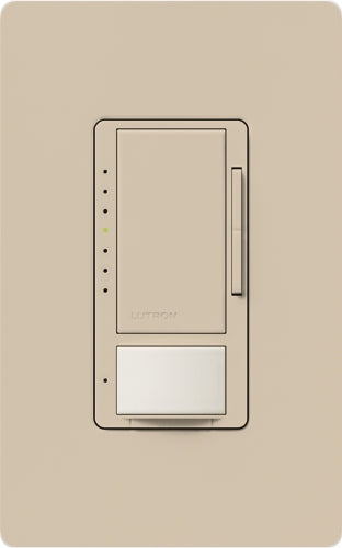Lutron MSCL-VP153MH-TP Maestro CL Vacancy Sensor (Manual ON/Auto-OFF) and Dimmer, 600W Incandescent, 150W CFL or LED Single Pole / Multi Location Dimmer in Taupe
