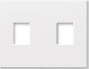 Lutron NT-OO-NFB-AL Nova T, 2-Gang Wallplate, For Homework Vareo Dimmers & Switches, No Fins Broken in Almond, Matte Finish