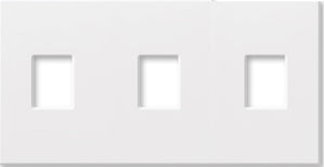 Lutron NT-OOO-NFB-IV Nova T, 3-gang Wallplate, For Homework Vareo Dimmers & Switches, No Fins Broken in Ivory, Matte Finish