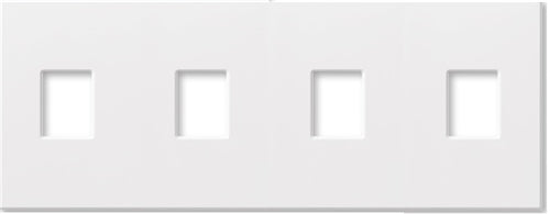 Lutron NT-OOOO-NFB-LA Nova T, 4-gang Wallplate, For Homework Vareo Dimmers & Switches, No Fins Broken in Light Almond, Matte Finish