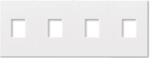Lutron NT-OOOO-NFB-WH Nova T, 4-gang Wallplate, For Homework Vareo Dimmers & Switches, No Fins Broken in White, Matte Finish