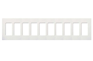 Lutron NT-R3R3R3R3R3R3R3R3R3R3-FB-SB Nova T Screwless 10 Gang Wallplate Decora Opening, Fins Broken, in Satin Brass, Metal Finish