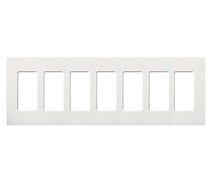 Lutron NT-R3R3R3R3R3R3R3-FB-BLA Nova T Screwless 7 Gang Wallplate Decora Opening, Fins Broken, in Black Anodized, Aluminum Finish