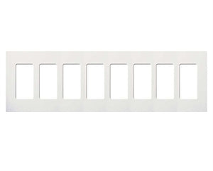 Lutron NT-R3R3R3R3R3R3R3R3-FB-SB Nova T Screwless 8 Gang Wallplate Decora Opening, Fins Broken, in Satin Brass, Metal Finish