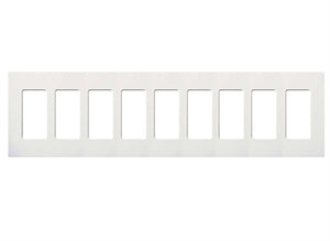 Lutron NT-R3R3R3R3R3R3R3R3R3-FB-BRA Nova T Screwless 9 Gang Wallplate Decora Opening, Fins Broken, in Brass Anodized, Aluminum Finish