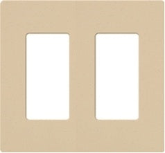 Lutron NT-R3R3-FB-BE Nova T Screwless 2 Gang Wallplate Decora Opening, Fins Broken, in Beige, Matte Finish