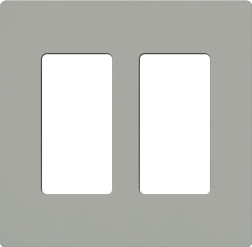 Lutron NT-R3R3-FB-GR Nova T Screwless 2 Gang Wallplate Decora Opening, Fins Broken, in Gray, Matte Finish