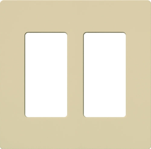 Lutron NT-R3R3-FB-IV Nova T Screwless 2 Gang Wallplate Decora Opening, Fins Broken, in Ivory, Matte Finish