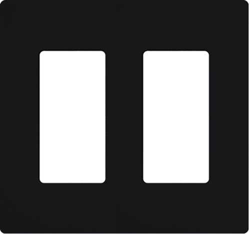 Lutron NT-R3R3-NFB-BL Nova T Screwless 2 Gang Wallplate Decora Opening, No Fins Broken, in Black, Matte Finish