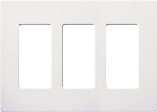 Lutron NT-R3R3R3-NFB-SB Nova T Screwless 3 Gang Wallplate Decora Opening, No Fins Broken, in Satin Brass, Metal Finish