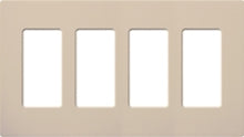 Lutron NT-R3R3R3R3-FB-TP Nova T Screwless 4 Gang Wallplate Decora Opening, Fins Broken, in Taupe, Matte Finish