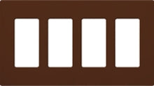 Lutron NT-R3R3R3R3-NFB-SI Nova T Screwless 4 Gang Wallplate Decora Opening, No Fins Broken, in Sienna, Matte Finish