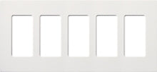 Lutron NT-R3R3R3R3R3-FB-BB Nova T Screwless 5 Gang Wallplate Decora Opening, Fins Broken, in Bright Brass, Metal Finish