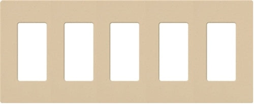 Lutron NT-R3R3R3R3R3-FB-BE Nova T Screwless 5 Gang Wallplate Decora Opening, Fins Broken, in Beige, Matte Finish